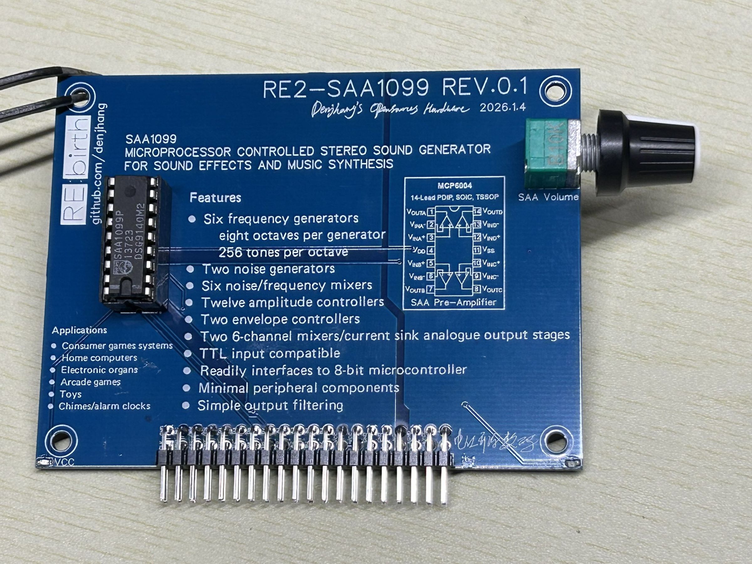 RE2-SAA1099 - Project RE:birth 2nd Sound Card