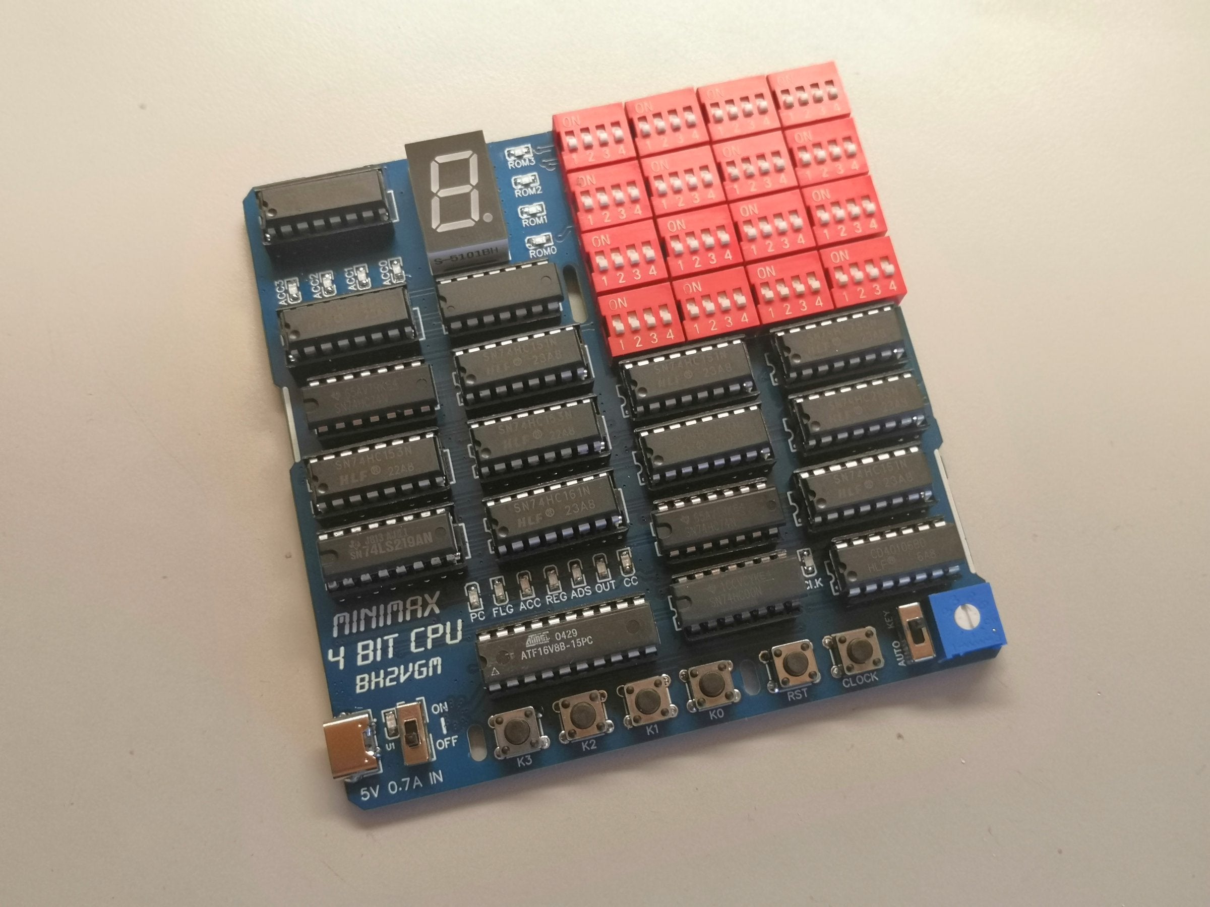 Minimax 4-bit CPU - TD4 Architecture CPU/SBC