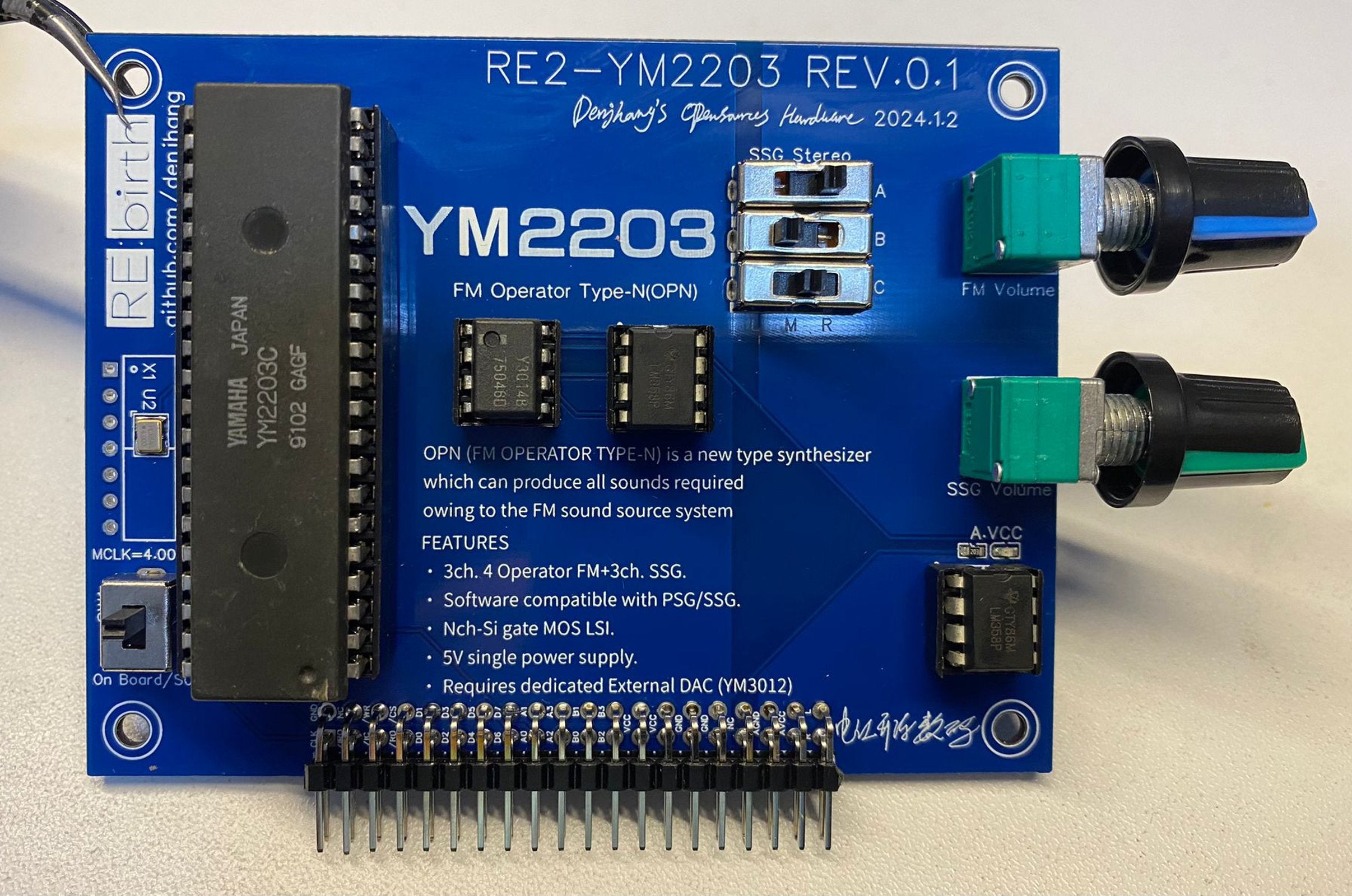 RE2-YM2203 - Project RE:birth 2nd Sound Card