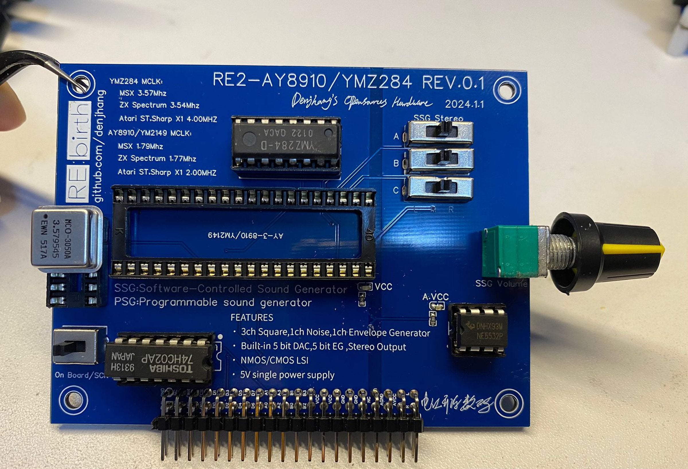 RE2-YM2149+YMZ284 - Project RE:birth 2nd Sound Card
