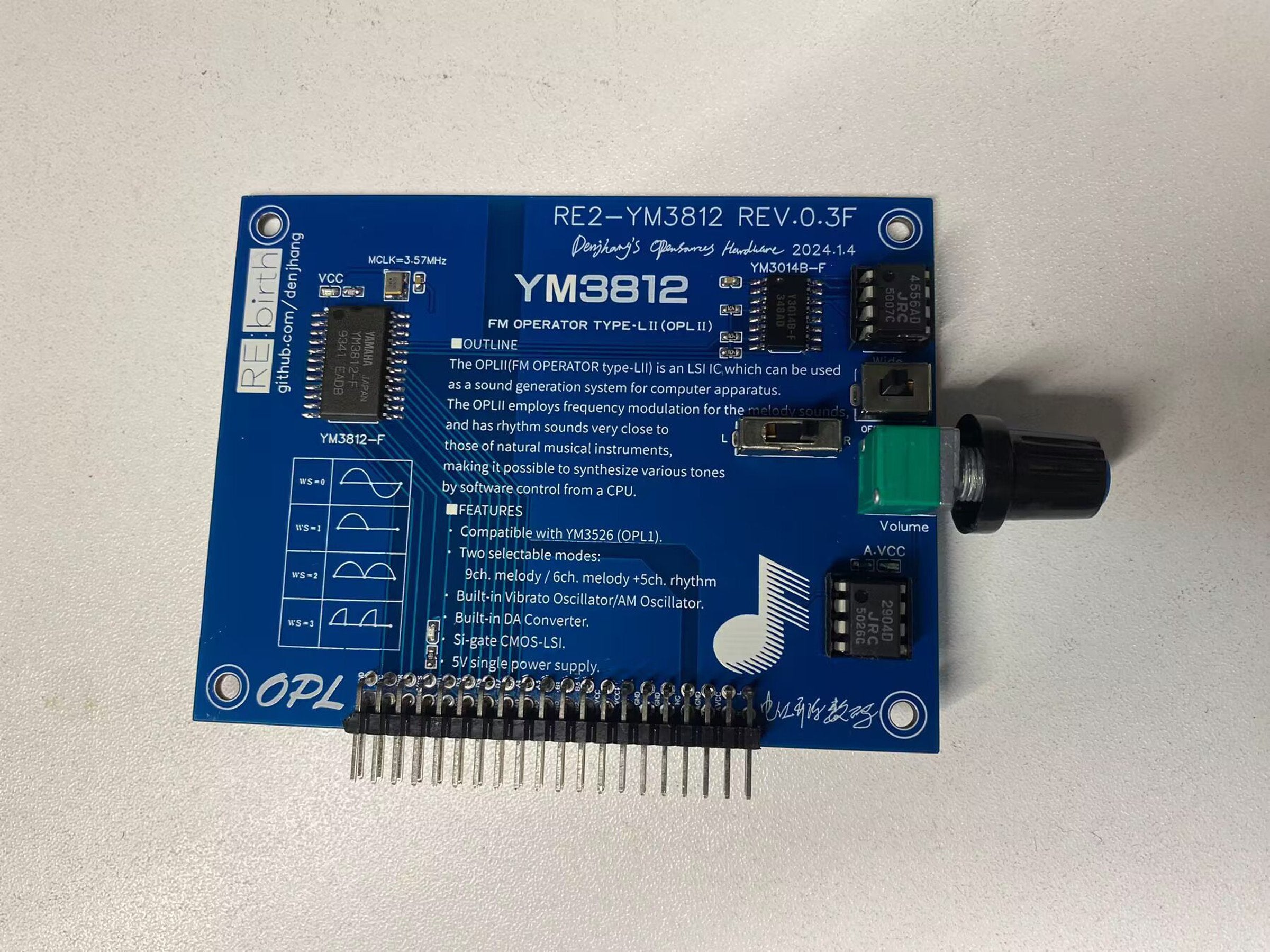 RE2-YM3812/3526 - Project RE:birth 2nd Sound Card