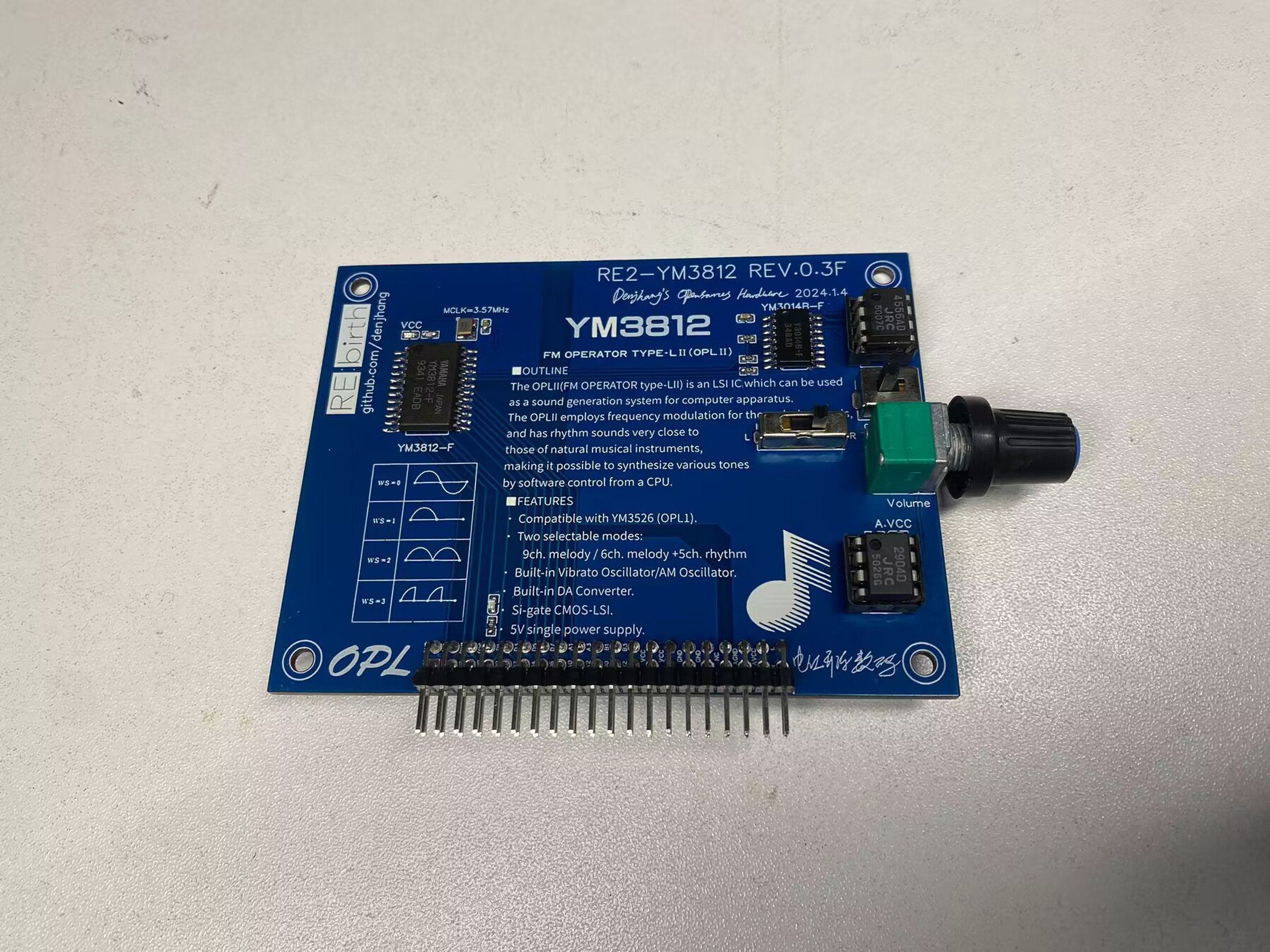 RE2-YM3812/3526 - Project RE:birth 2nd Sound Card