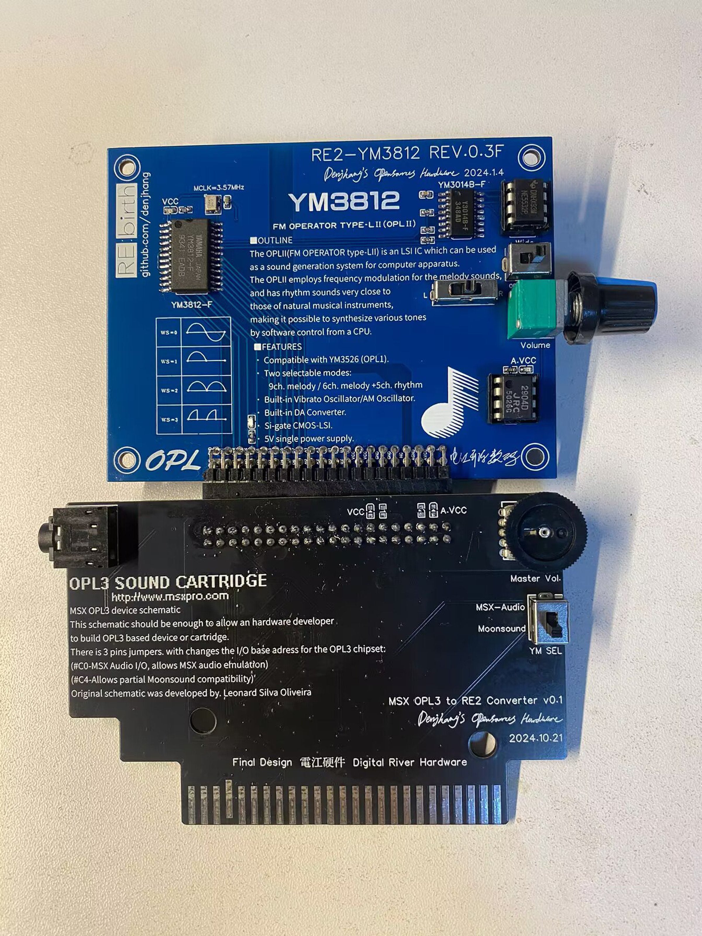 MSX-Audio/OPL1/2/3 Modular Sound Cartridge