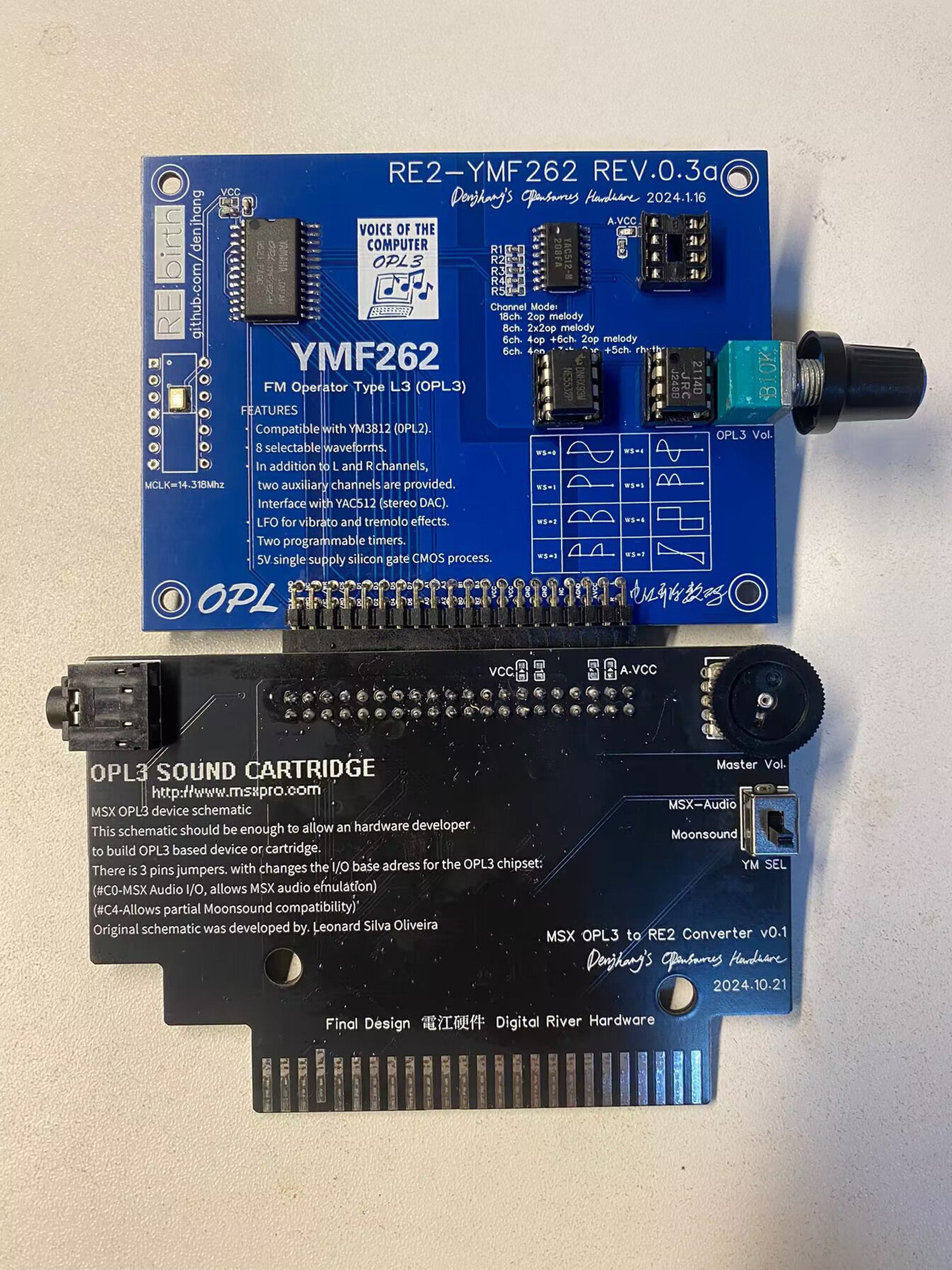 MSX-Audio/OPL1/2/3 Modular Sound Cartridge