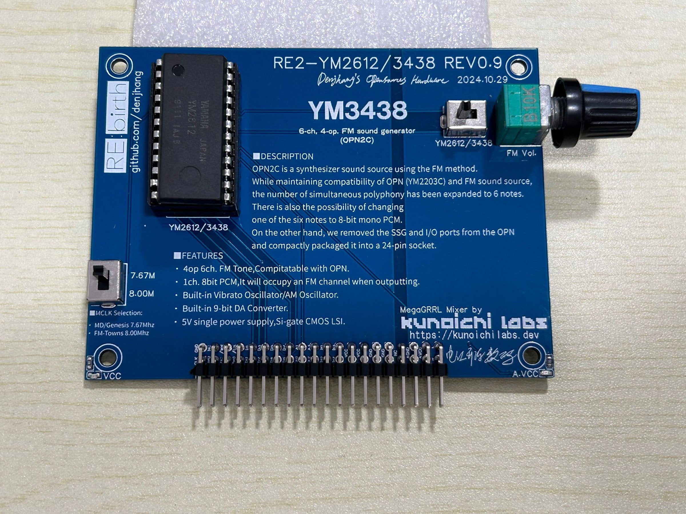 RE2-YM2612/3438 - Project RE:birth 2nd Sound Card