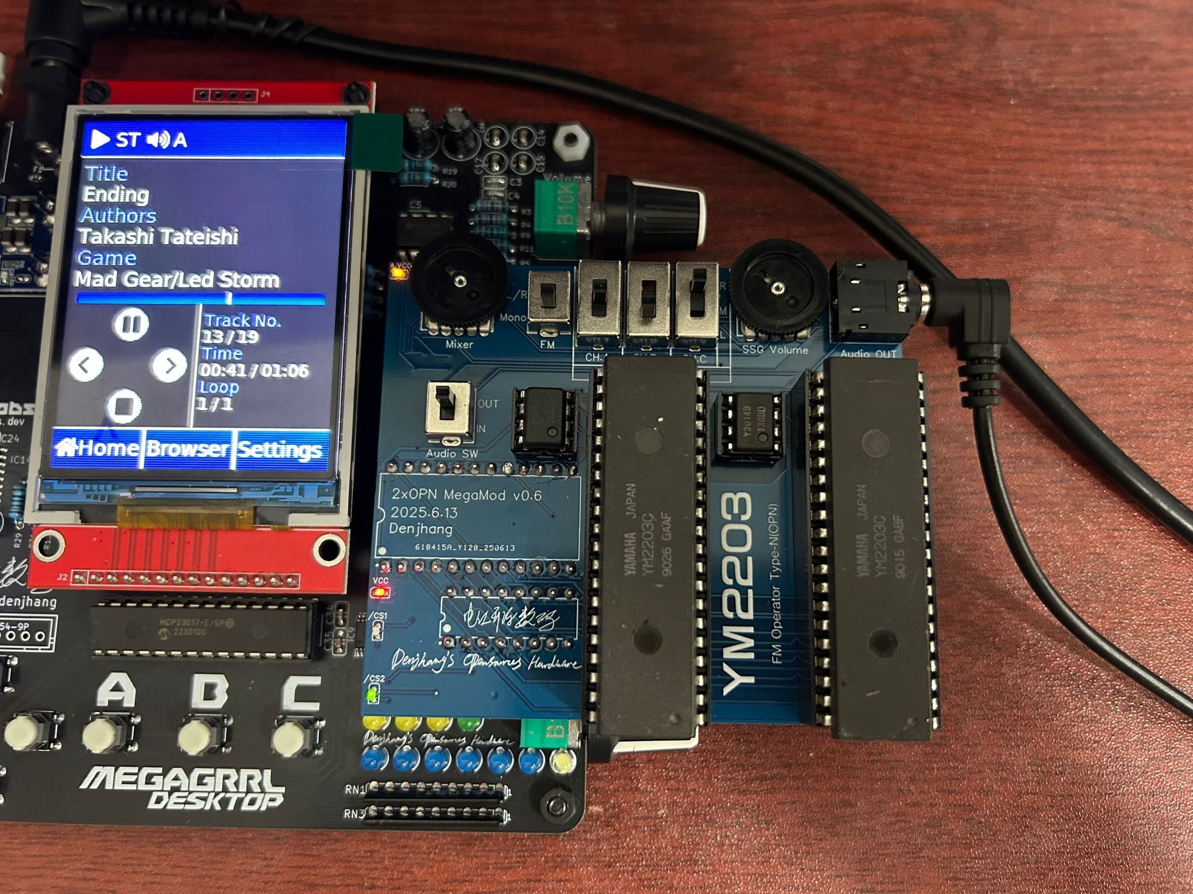 2xOPN MegaMod - Dual YM2203 Hardware VGM Player